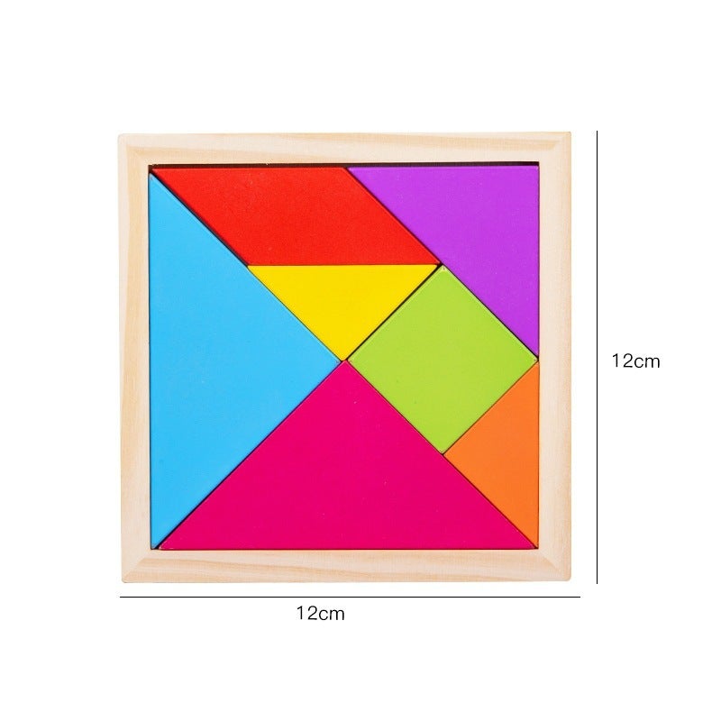 Colorful Wooden Magnetic Tangram Teaching Aids Kidsren'S Educational Early Education Toys Development Puzzles Magnetic Puzzle Fun - Image 1